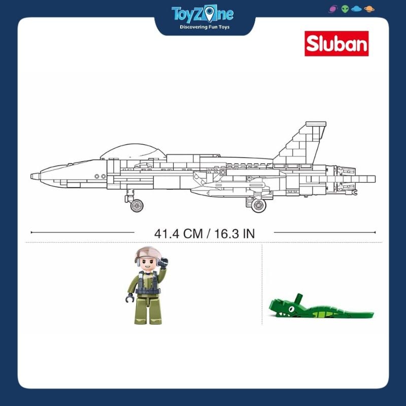 Bộ đồ chơi mô hình lắp ráp Máy bay chiến đấu tiêm kích FA-18E Super Bumblebee Sluban