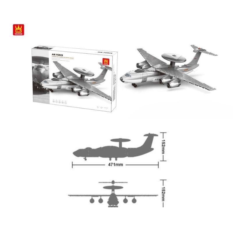 Bộ đồ chơi mô hình lắp ráp Máy bay quân sự Cảnh báo sớm trên không (AEW&C) KJ-2000 Wange