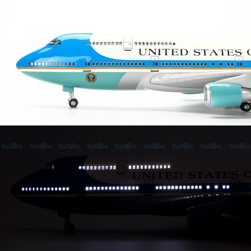 Mô hình máy bay Air Force One Boeing B747 47cm lắp ráp có đèn Everfly