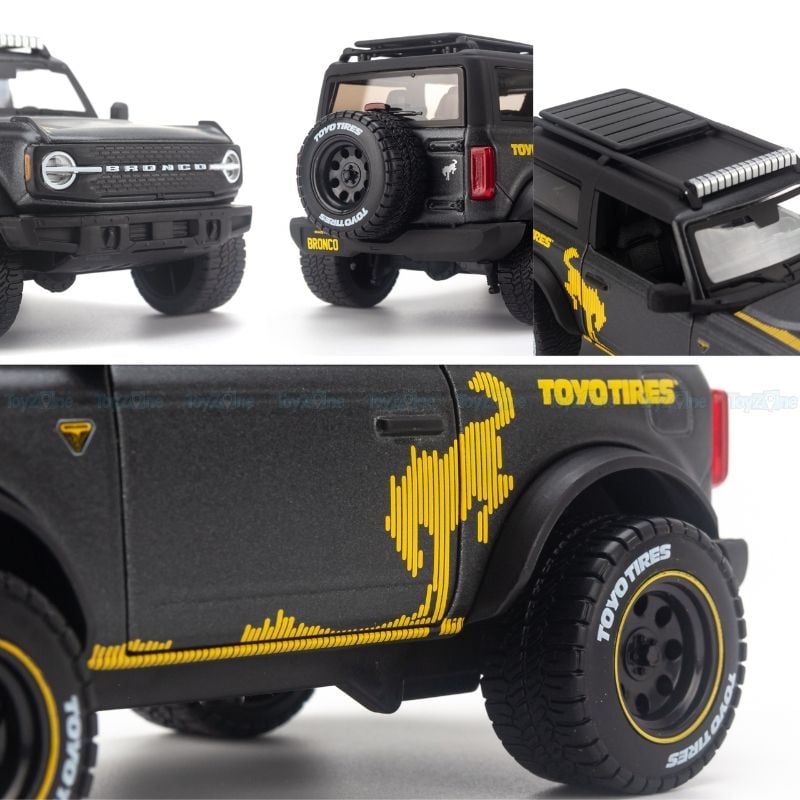Mô hình xe Ford Bronco Badlands 2021 Off Road 1:24 Maisto 32541 - Matte Black
