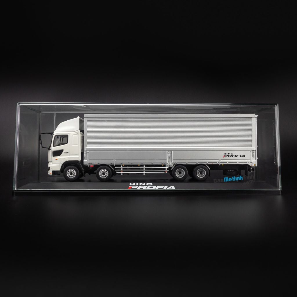 Mô hình xe tải Hino truck 1:50 Dealer White (7)