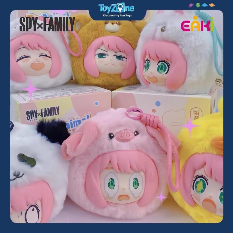 Mô hình Blind box Móc khóa Gấu Bông Anya Spy x Family Animal Party ( Bữa Tiệc Động Vật ) EAKI
