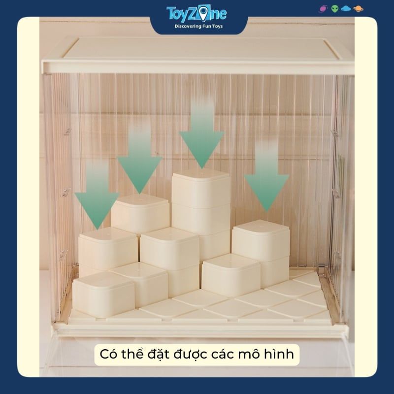 Hộp Trưng Bày Đồ Chơi Mô Hình Cỡ Lớn Có Bục Trưng Bày Sản Phẩm