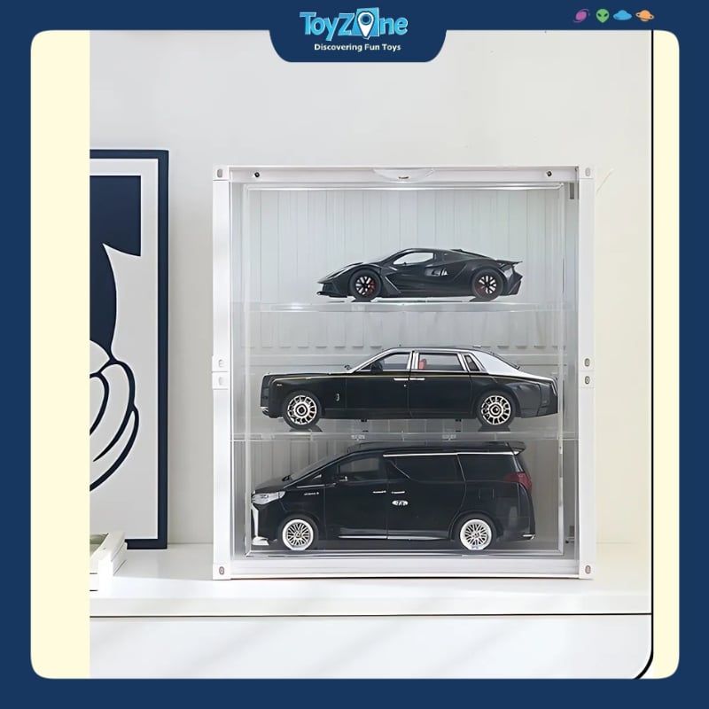 Hộp Trưng Bày Đồ Chơi Mô Hình Kiểu Container 2 Tầng