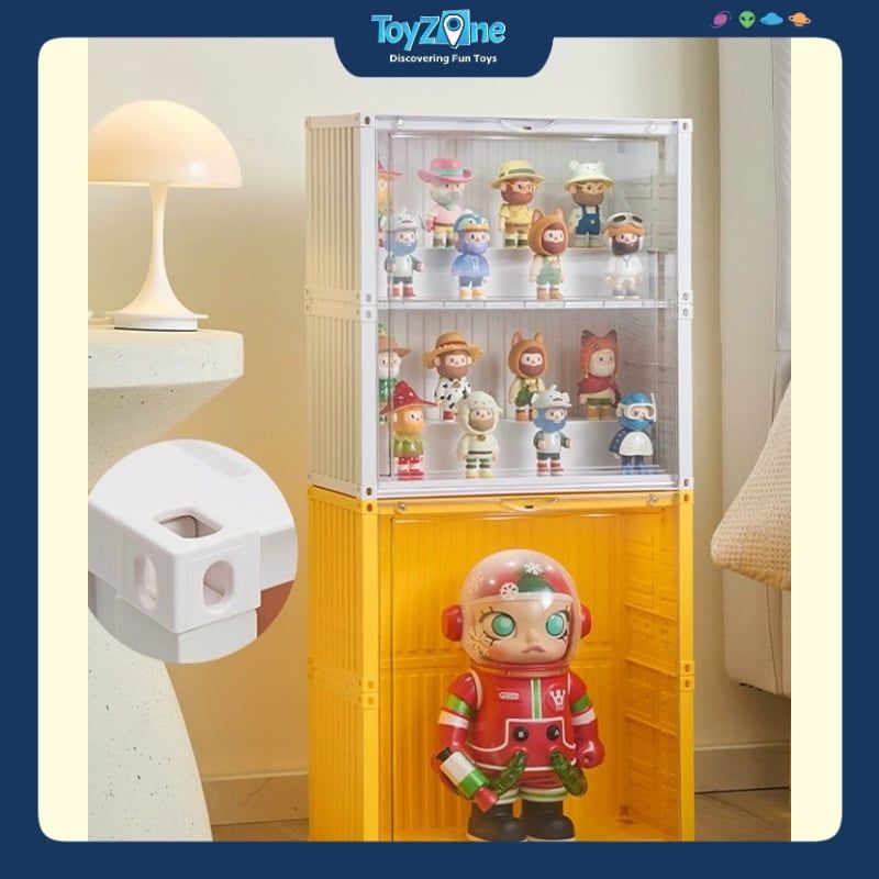 Hộp Trưng Bày Đồ Chơi Mô Hình Kiểu Container 2 Tầng