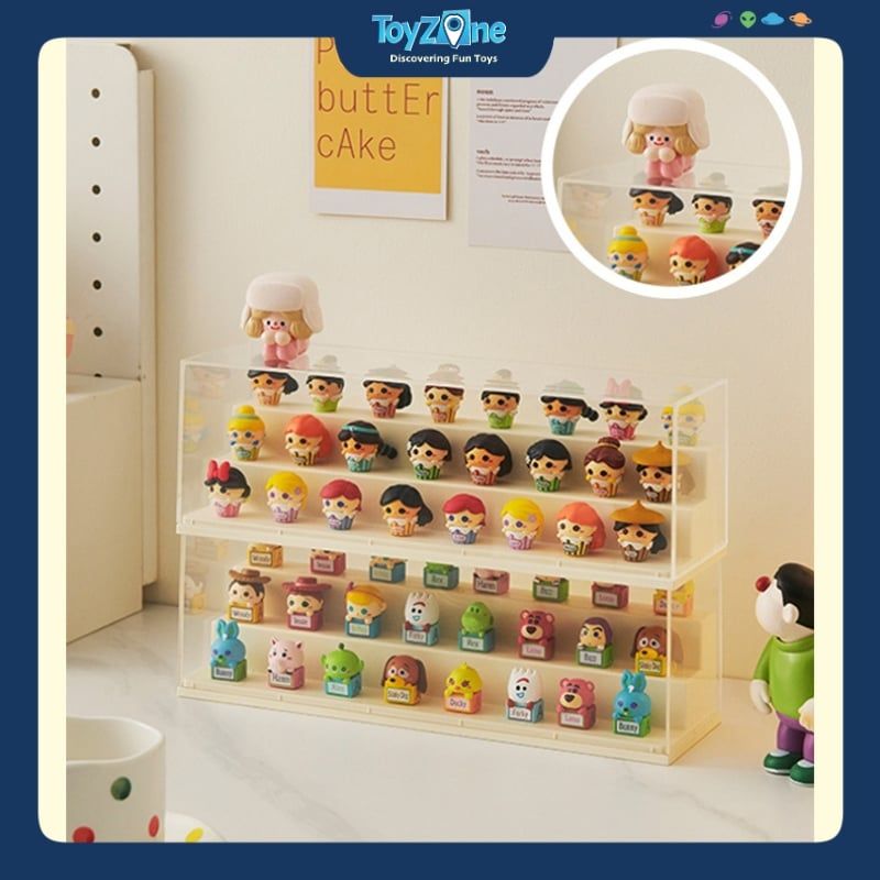 Hộp Trưng Bày Đồ Chơi Mô Hình Trong Suốt Hình Chữ Nhật 3 Tầng Nhỏ