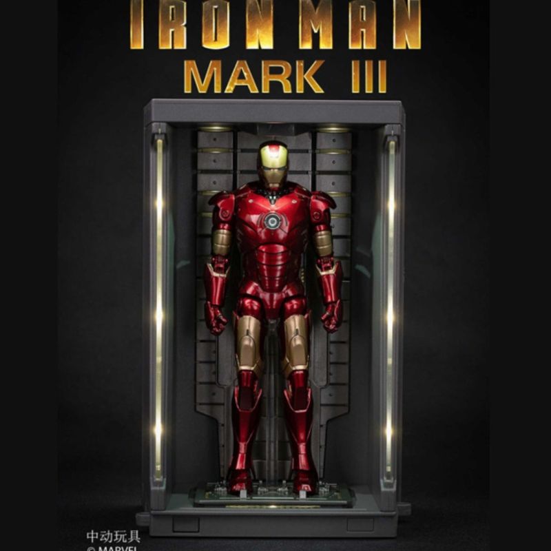 Hộp trưng bày mô hình Iron Man 19cm có đèn tỉ lệ 1:10 ZDtoys