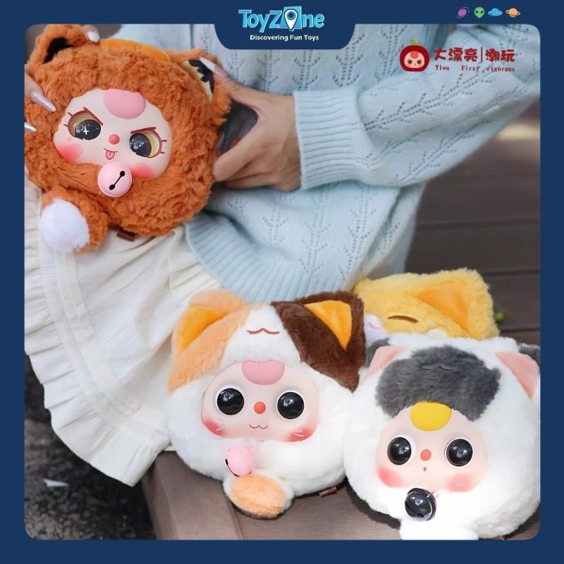 Mô hình Blind box Gấu bông Baby Three Lucky Cat Zipper Bag Series ( Mèo Thần Tài ) BABY THREE