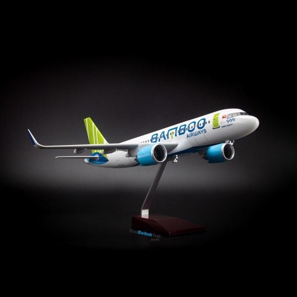 Mô hình máy bay Airbus Bamboo Airways 47cm lắp ráp có đèn Everfly