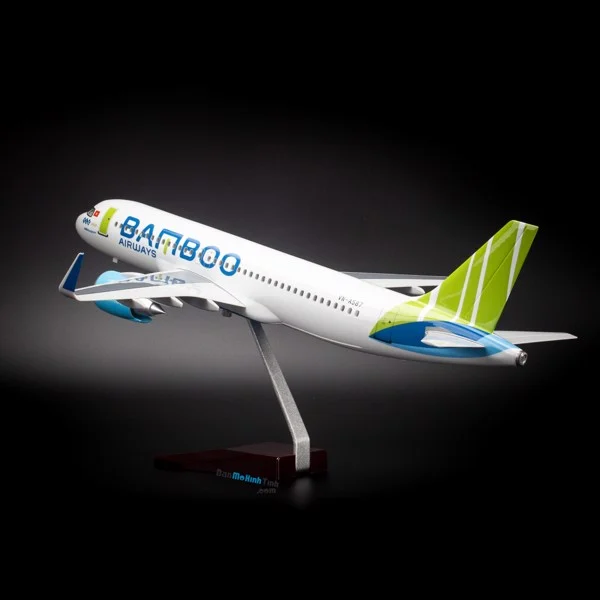 Mô hình máy bay Airbus Bamboo Airways 47cm lắp ráp có đèn Everfly