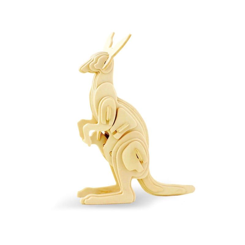  Mô hình gỗ lắp ráp 3D Kangaroo (Con Chuột Túi) (Wood Color) - Robotime JP224 – WP097 