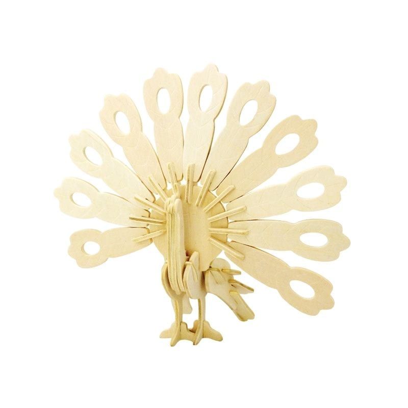  Mô hình gỗ lắp ráp 3D Peacock (Con Công) (Wood Color) - Robotime JP228 - WP093 