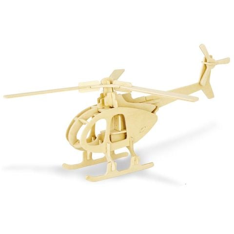 Mô hình gỗ lắp ráp 3D Helicopter (Trực Thăng) (Wood Color) - Robotime JP233 - WP079