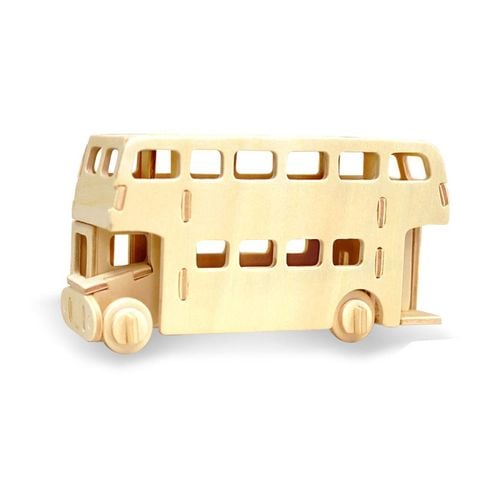 Mô hình gỗ lắp ráp 3D Bus (Xe Buýt) (Wood Color) - Robotime JP238 - WP074