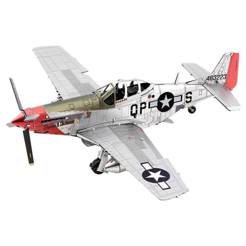 Mô hình kim loại lắp ráp 3D Mustang Sweet Arlene P-51D (Tiêm Kích P-51D) (Red, Green, Silver) - Metal Head MP930