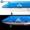 Mô hình máy bay KLM Royal Dutch Airlines Boeing B747 47cm lắp ráp có đèn Everfly