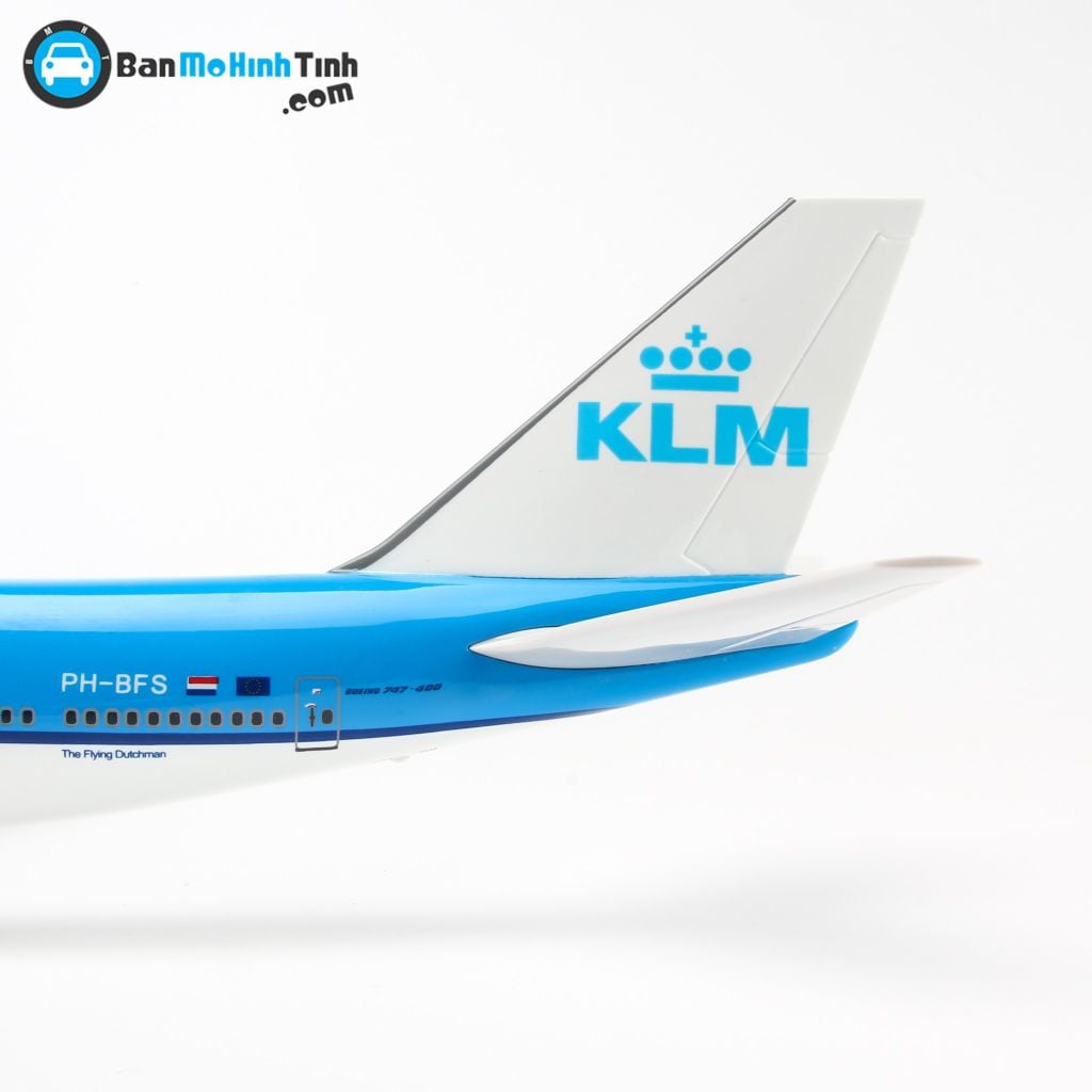 Mô hình máy bay KLM Royal Dutch Airlines Boeing B747 47cm lắp ráp có đèn Everfly