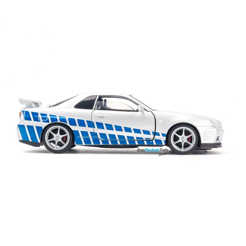 Mô hình xe Nissan Skyline GTR34 1:32 Jackiekim Silver (4)