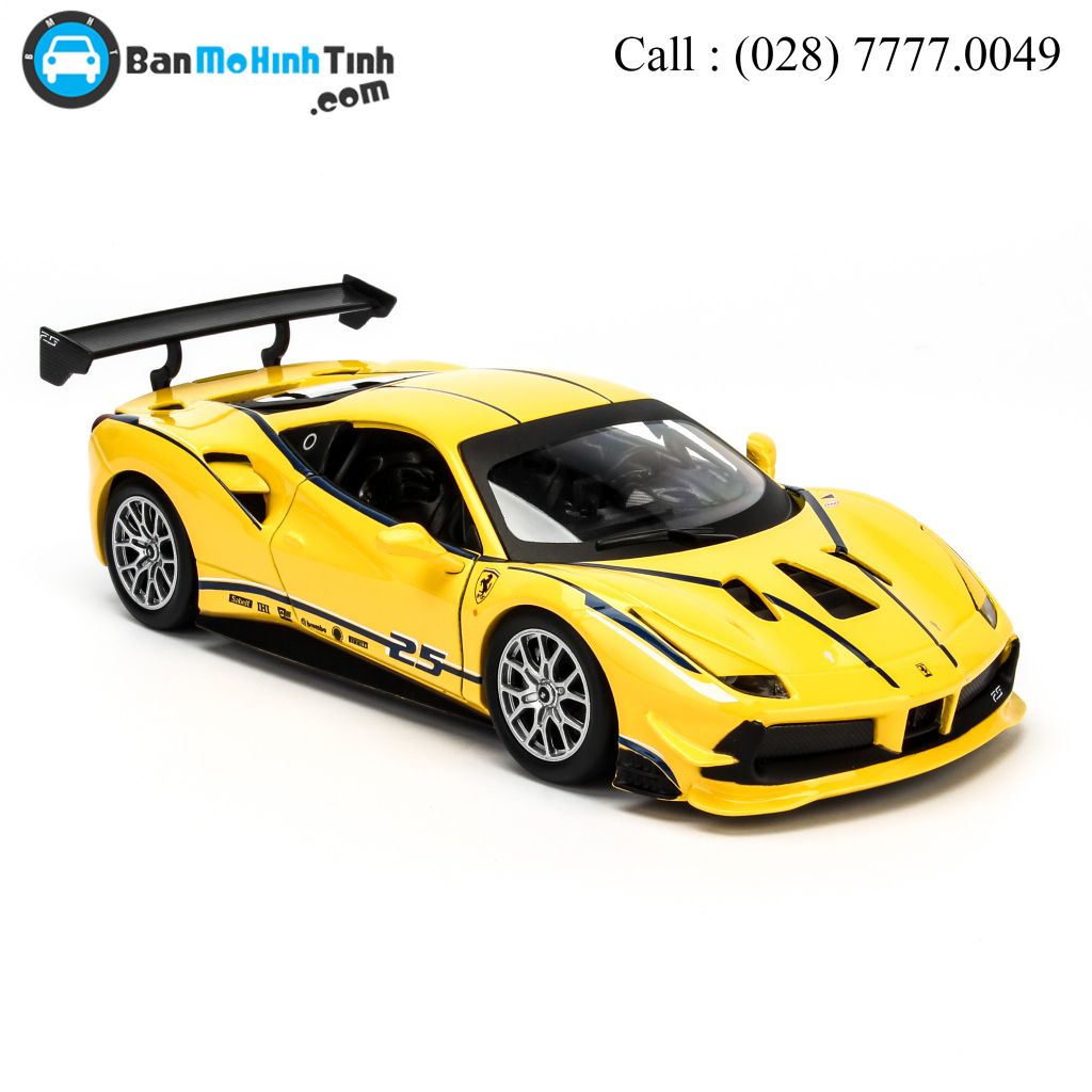 Mô hình xe Ferrari 488 Challenge Yellow 1:24 Bburago- 18-26307
