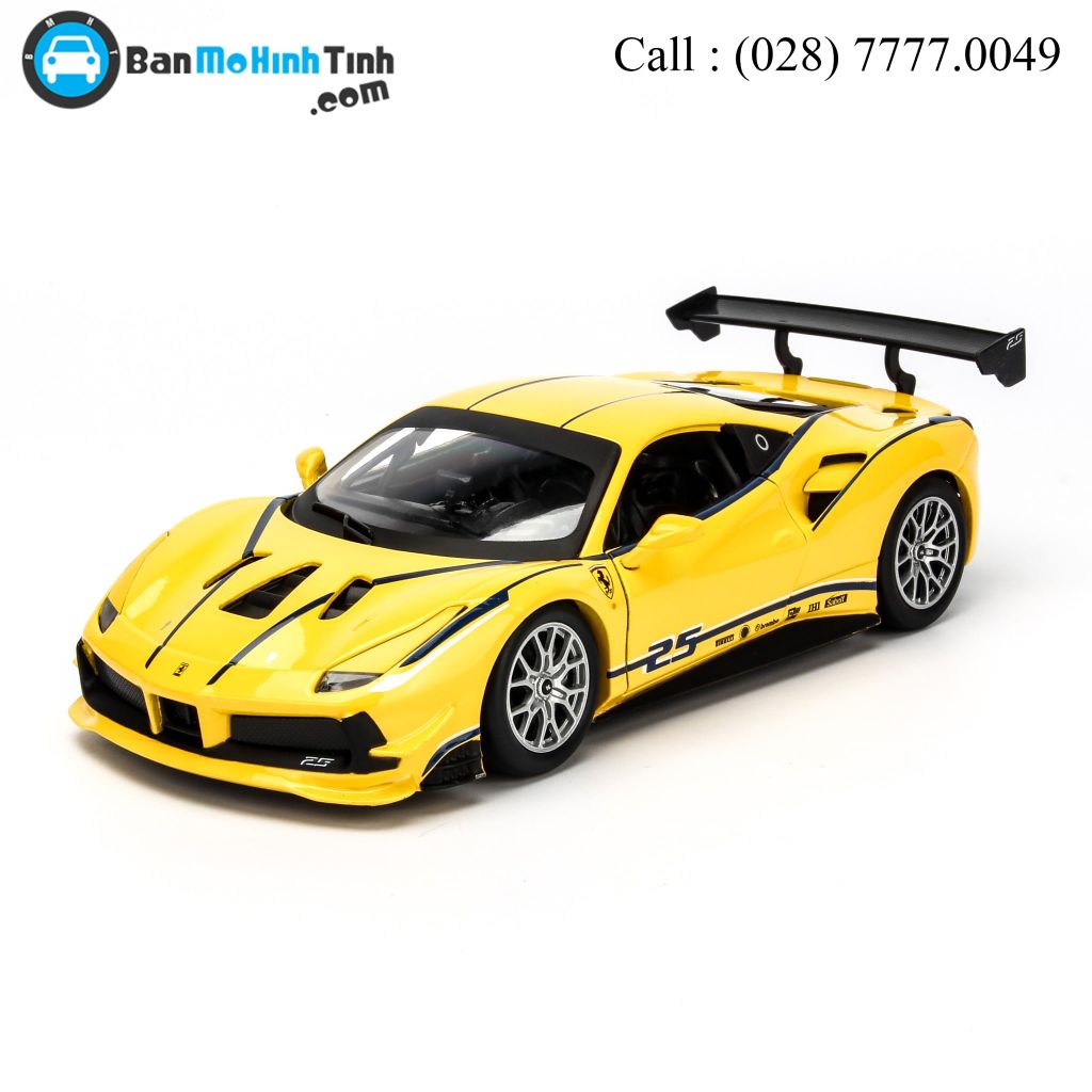 Mô hình xe Ferrari 488 Challenge Yellow 1:24 Bburago- 18-26307