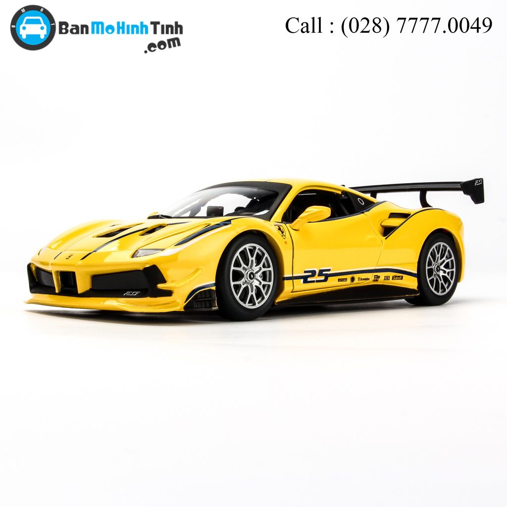 Mô hình xe Ferrari 488 Challenge Yellow 1:24 Bburago- 18-26307