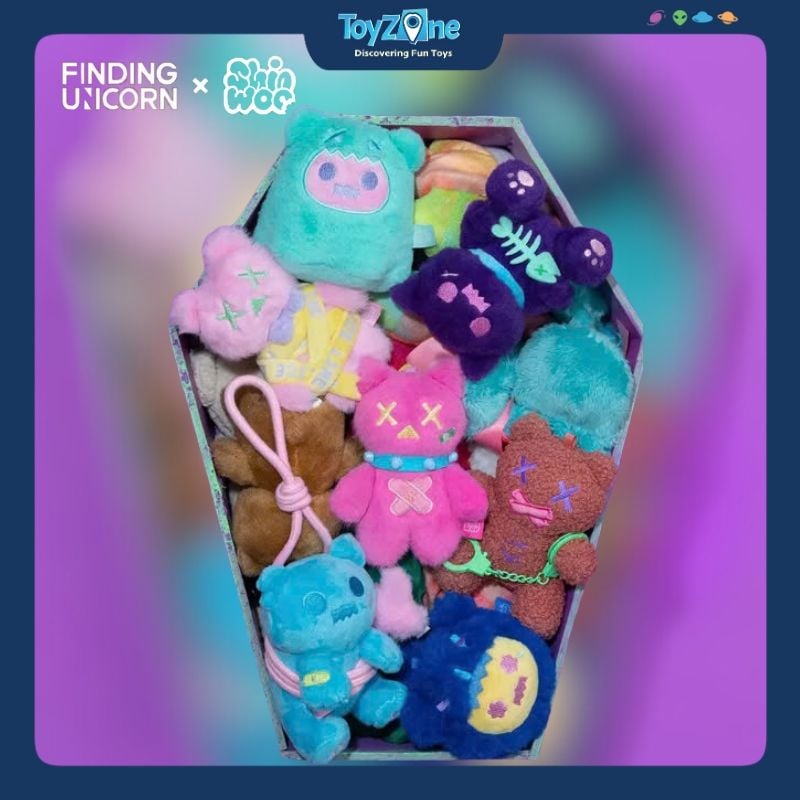 Mô hình Blind box Móc khóa Gấu bông ShinWoo Baddy Bear Town ( Thị Trấn Gấu Hắc Ám ) FINDING UNICORN