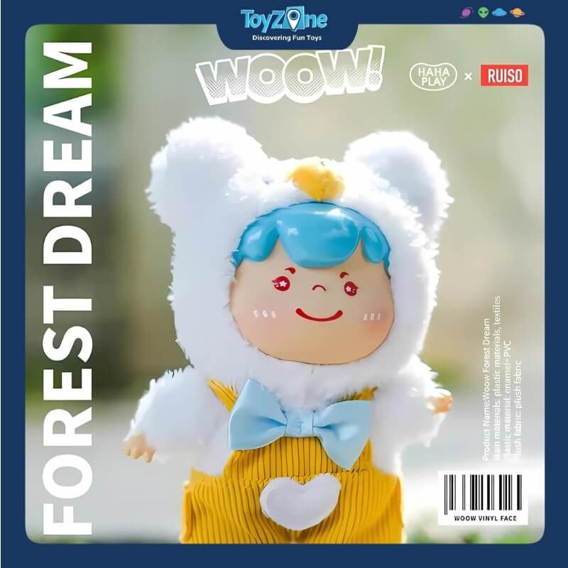 Mô hình đồ chơi Blind box Móc khóa Gấu bông Woow Forest Dream V1 ( Khu Rừng Mơ Mộng ) HAHA PLAY x RUISO