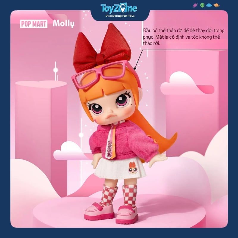 Mô hình đồ chơi Blind box Molly x The Powerpuff Girls Series Action Figure POP MART