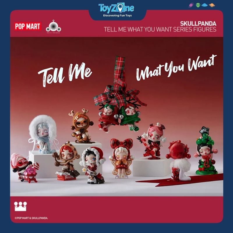 Mô hình đồ chơi Blind Box Skull Panda Tell Me What You Want Series Figures POP MART