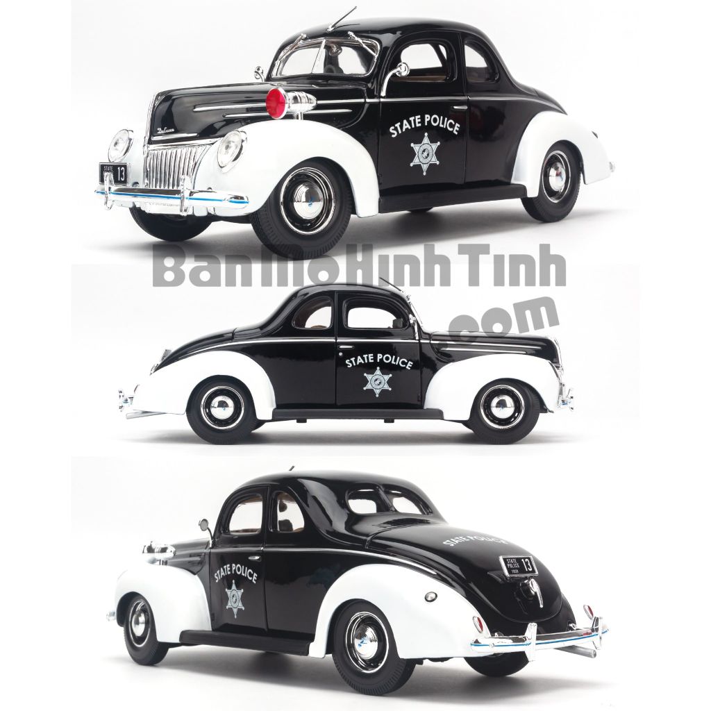Mô hình xe Ford Deluxe Police 1939 Black 1:18 Maisto MH-31366 (3)
