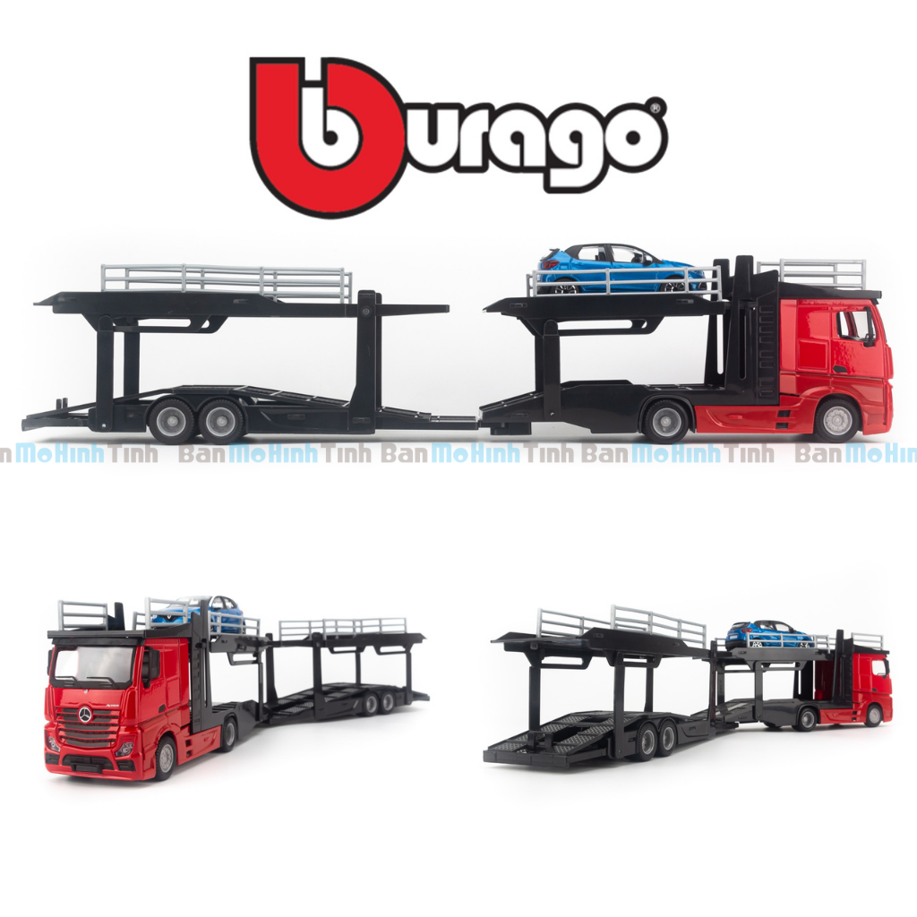 Mô hình xe đầu kéo vận chuyển ô tô Mercedes-Benz 1:43 Bburago