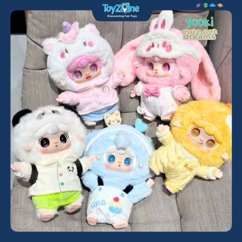 Mô hình Blind box Gấu bông Yooki Cute Pet Dreams 400% ( Giấc Mơ Thú Cưng Dễ Thương ) YALLI STUDIO