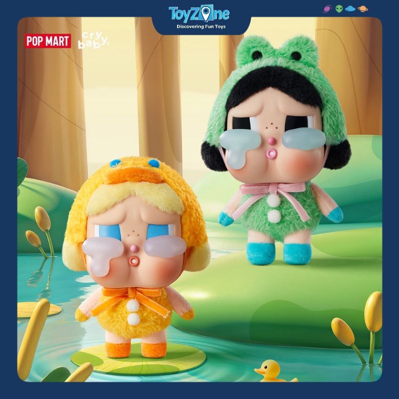 Mô hình Blind box Móc khoá Gấu bông Crybaby Crying Again Series Vinyl Face Plush POP MART
