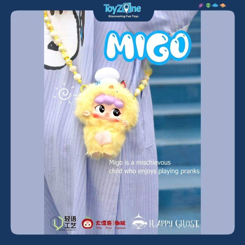 Mô hình Blind box Móc khoá Gấu bông Migo Sneaky ( Migo Lén Lút ) HAPPY GHOST