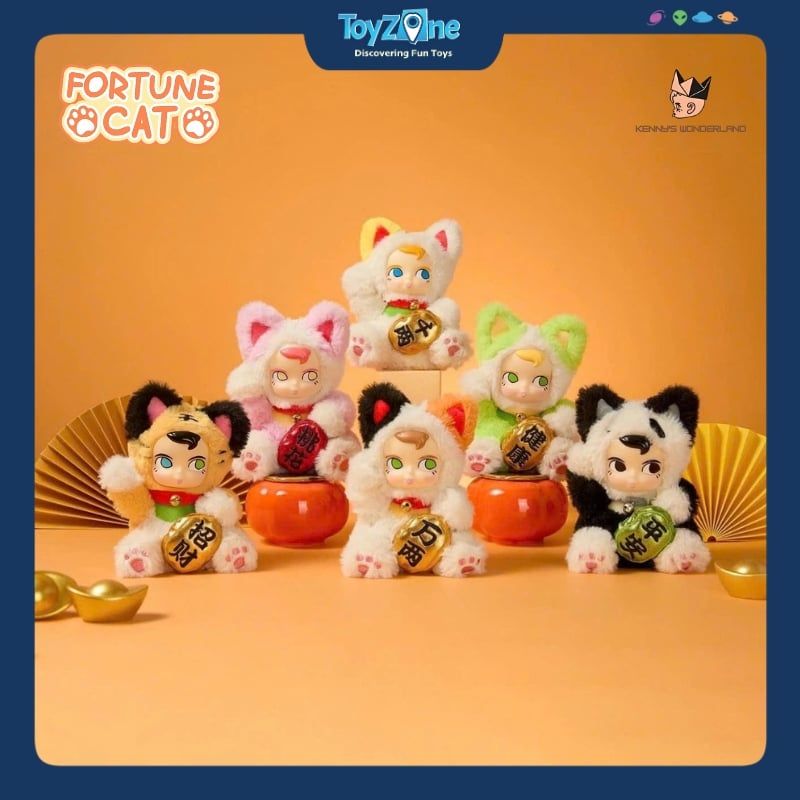 Mô hình Blind box Móc khóa Gấu bông SamSam Fortune Cat ( Mèo Thần Tài ) MINISO