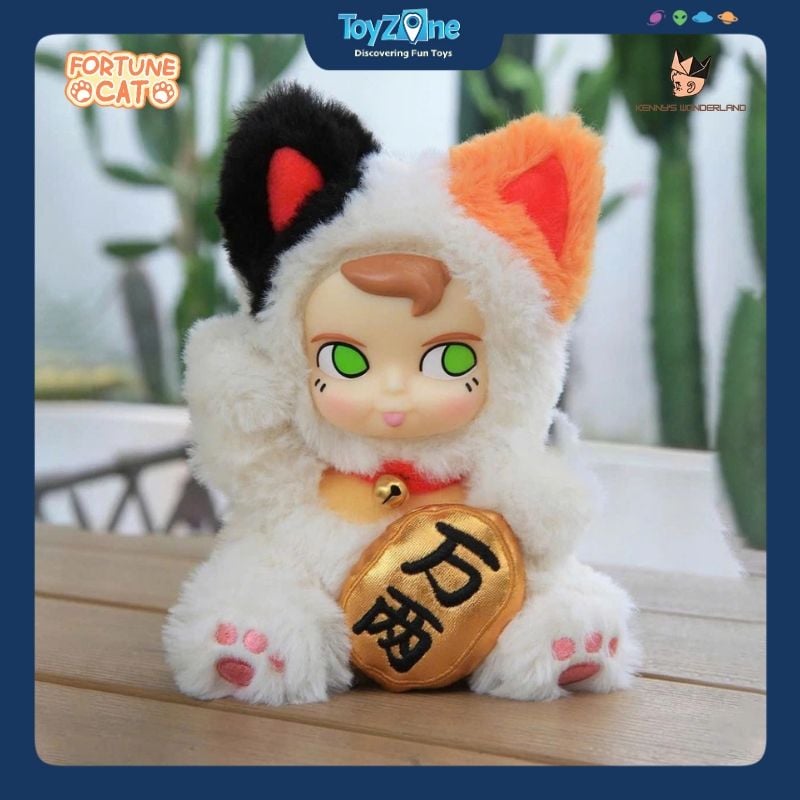 Mô hình Blind box Móc khóa Gấu bông SamSam Fortune Cat ( Mèo Thần Tài ) MINISO