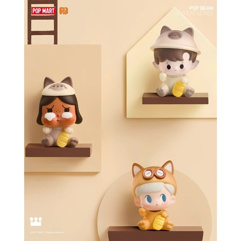 Mô hình đồ chơi Blind bag Pop Bean Lucky Cat Series ( Mèo Thần Tài ) POP MART