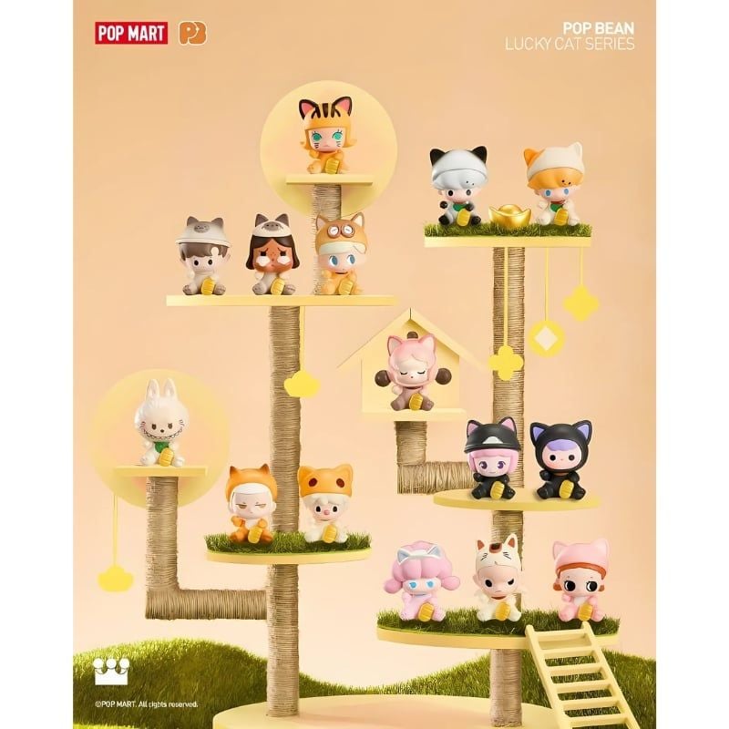 Mô hình đồ chơi Blind bag Pop Bean Lucky Cat Series ( Mèo Thần Tài ) POP MART