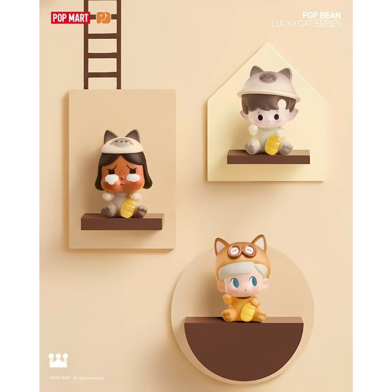 Mô hình đồ chơi Blind bag Pop Bean Lucky Cat Series ( Mèo Thần Tài ) POP MART