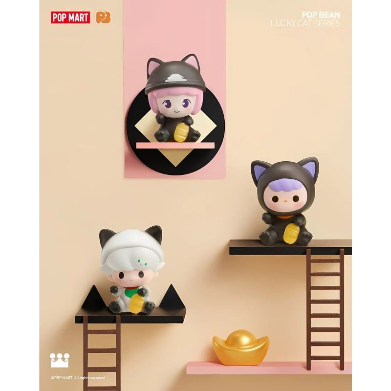 Mô hình đồ chơi Blind bag Pop Bean Lucky Cat Series ( Mèo Thần Tài ) POP MART