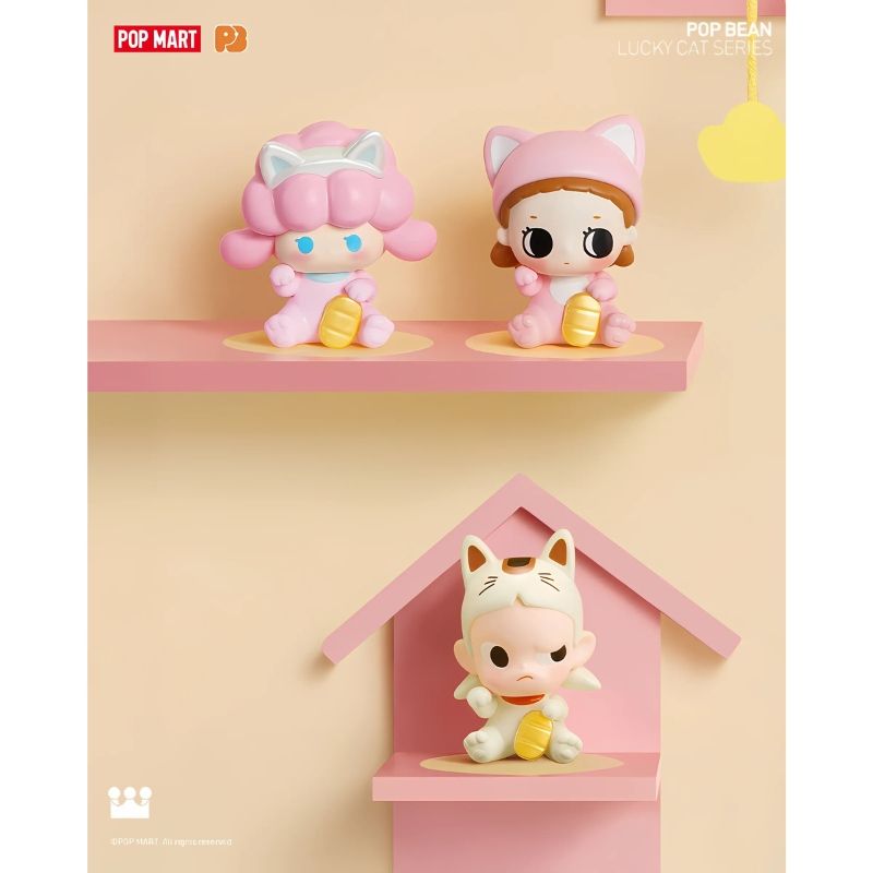 Mô hình đồ chơi Blind bag Pop Bean Lucky Cat Series ( Mèo Thần Tài ) POP MART