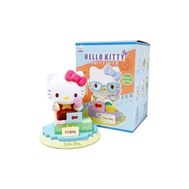 Mô hình đồ chơi Blind box Hello Kitty Lovely Week Series (Tuần Đáng Yêu Của Hello Kitty) GOLD LOK