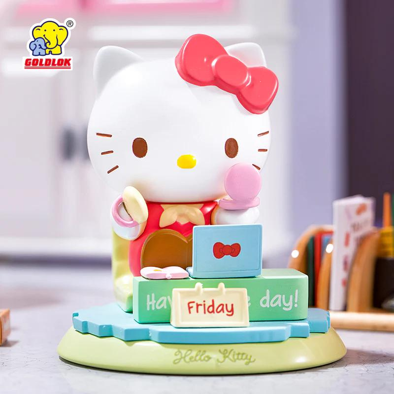 Mô hình đồ chơi Blind box Hello Kitty Lovely Week Series (Tuần Đáng Yêu Của Hello Kitty) GOLD LOK