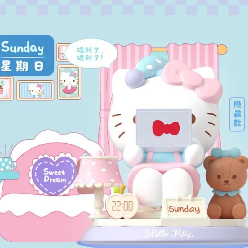 Mô hình đồ chơi Blind box Hello Kitty Lovely Week Series (Tuần Đáng Yêu Của Hello Kitty) GOLD LOK