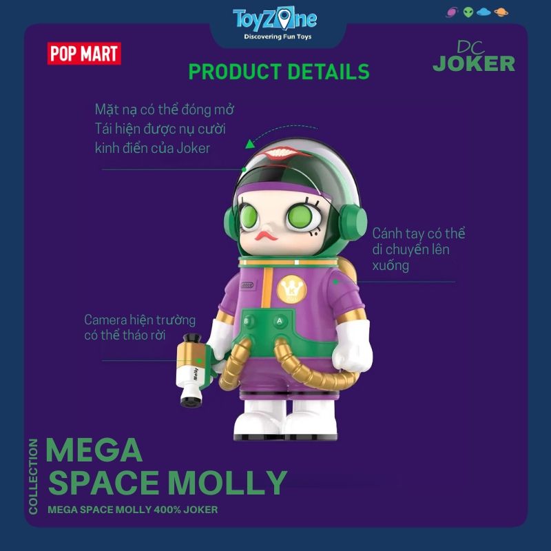 Mô hình đồ chơi Mega Space Molly 400% Joker POP MART