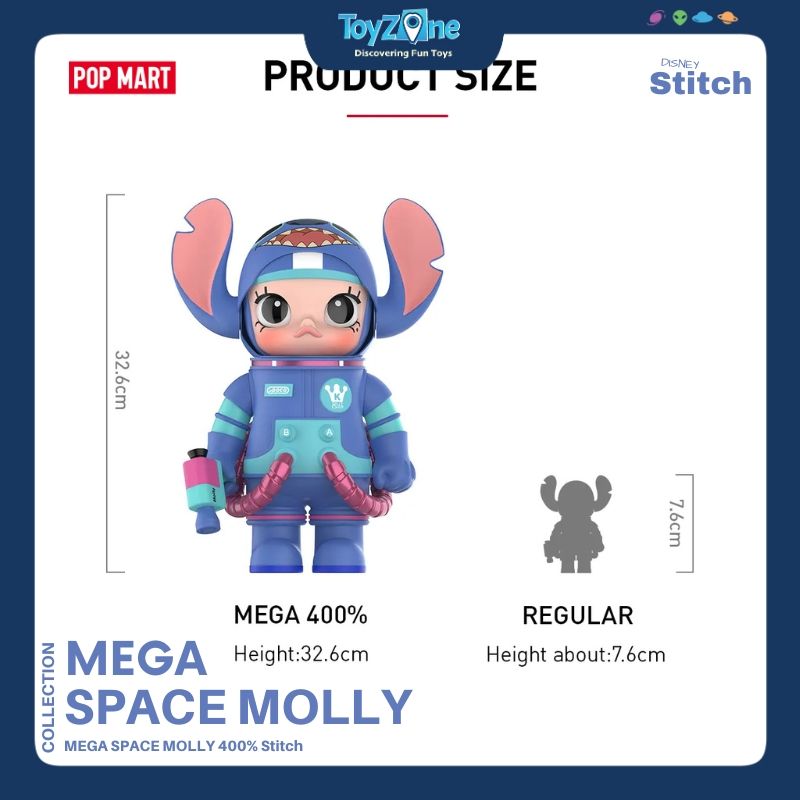 Mô hình đồ chơi Mega Space Molly 400% Stitch POP MART