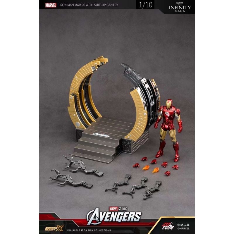 Mô hình Iron man Mark 6 with Suit up Gantry 1:10 ZDToys