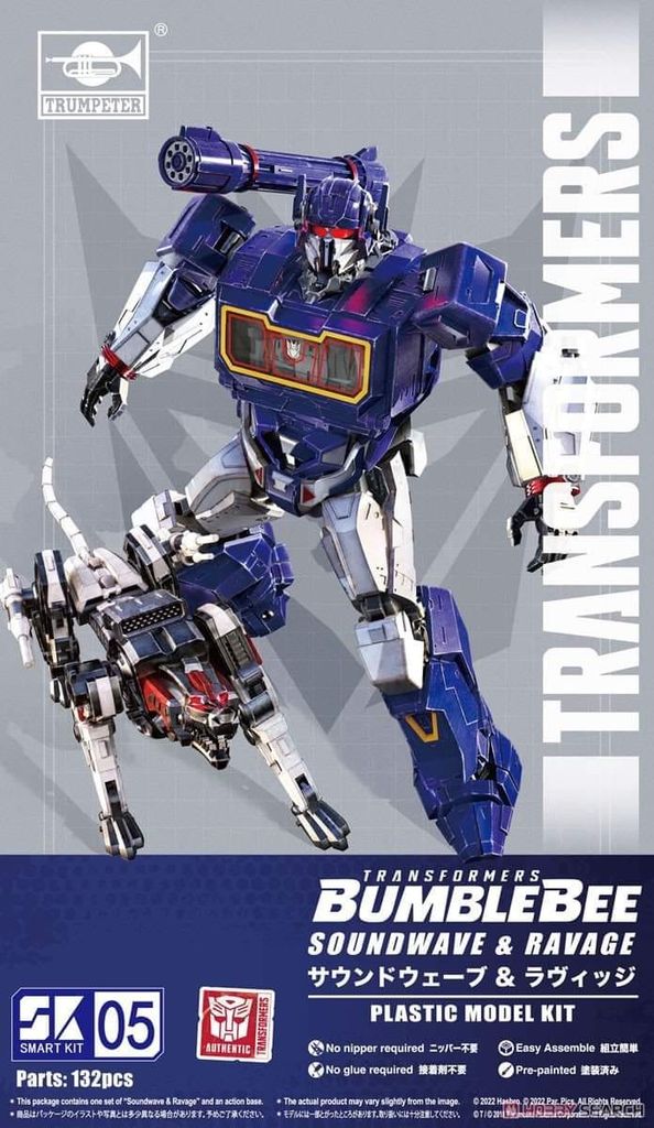 Mô hình kit Transformers Smart Kit 05 Soundwave & Ravage Trumpeter