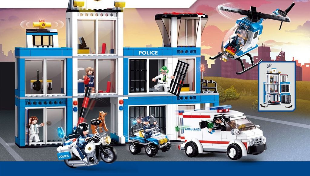 Bộ đồ chơi lắp ráp mô hình Cảnh Sát Sluban