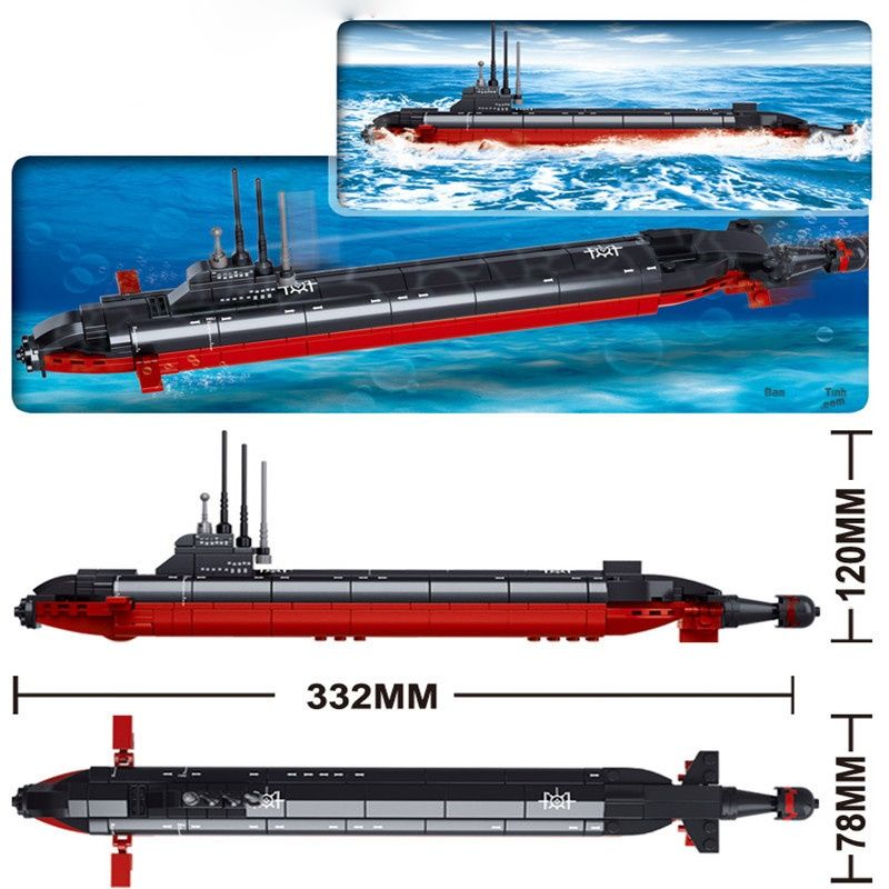Mô hình lắp ráp tàu ngầm quân sự Sluban